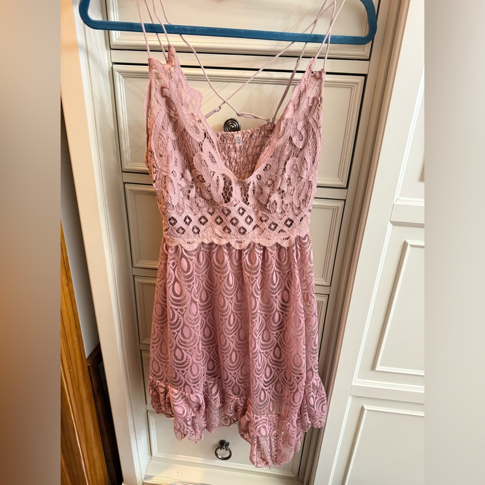 Lace Pink Free People Dress